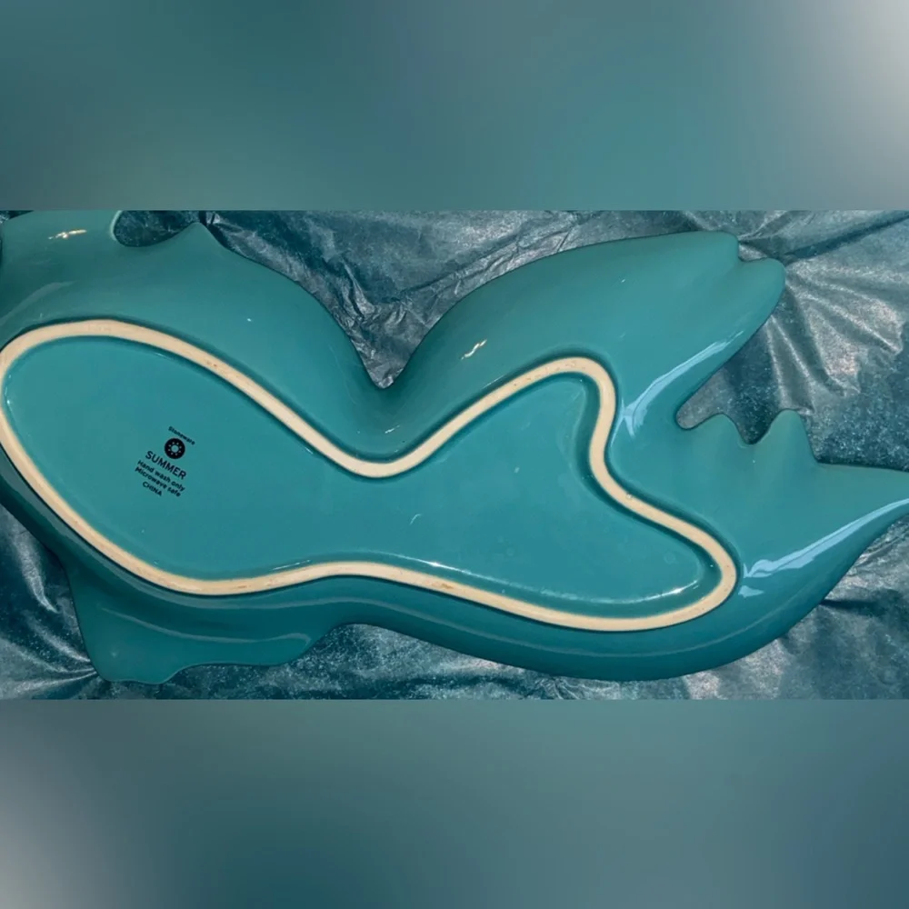 Thrift Store Find 1 Vintage Food Safe Teal🐟 Shaped Plate/Platter/Bowl/Decoration
